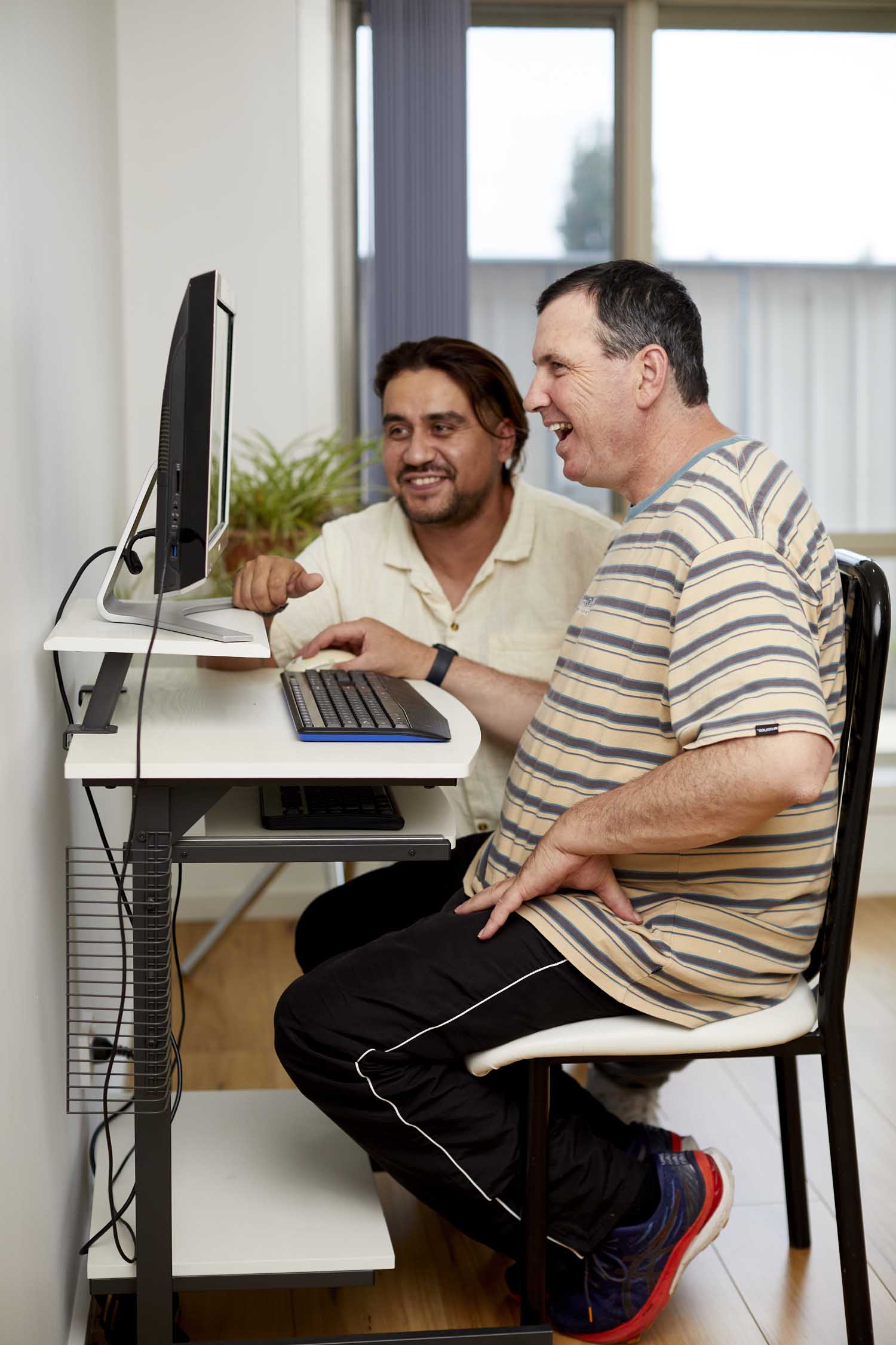 Client with support worker